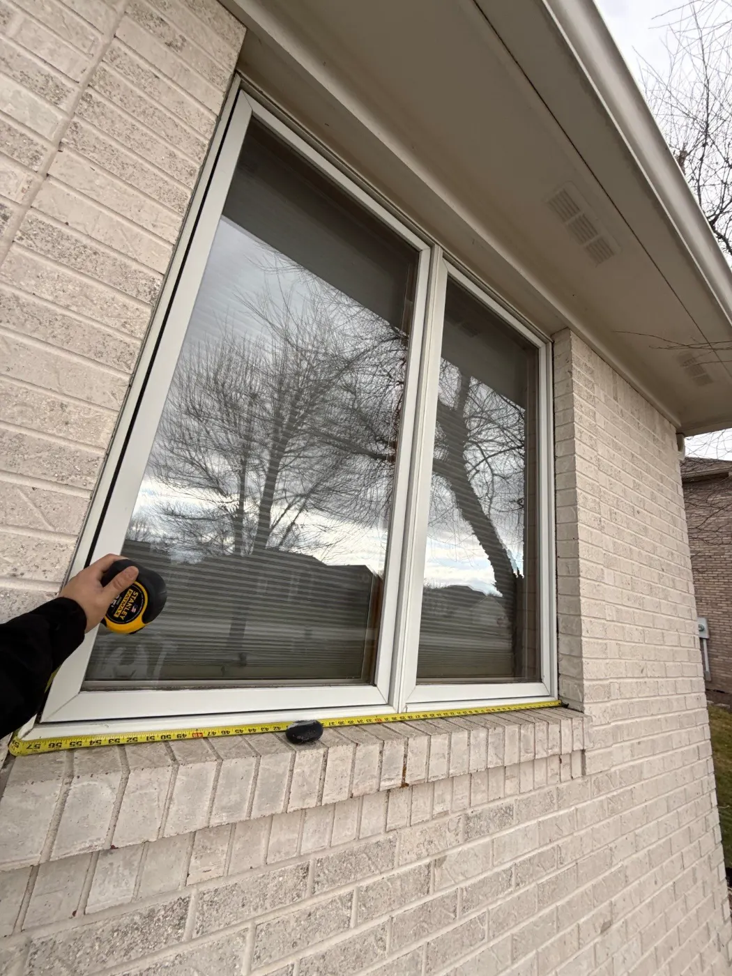 Frame and seal detail on a Beech Grove window job